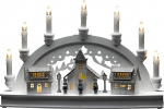 Konstsmide 3259-210 LED puidust siluettmaja, valge, valitav energiafunktsioon, 6h taimeri, 10 sooja valget dioodi, patarei ja USB, siseruumides, valge kaabel, 2 x AA 1,5 V (v.a.)