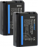 2 x Blumax aku &uuml;hildub Sony NP-FW50 | 950 mAh - Sony Alpha 7 7II 7R 7S II 6300 6500 // NEX-6 NEX-7 NEX-F3 // CyberShot DSC RX10 IV // ZV-E10
