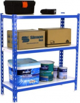 Simonrack Simonclick Raske riiulilaua 90 x 110 x 30 cm Metallriiulid keldrikorrusel Paindepunkt 200 kg 3 riiulit sinine/valge