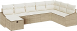 Rantry 8-teiliges Garten-Sofa-Set mit Kissen Beige Poly Rattan Gartenlounge Model3359330