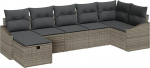 Rantry 7-teiliges Garten Sofa Set mit Kissen Graues Poly Rattan Gartenlounge Model3359298