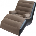 Folpus Inflatable Lounge Chair, Folding Sofa Chair, Lazy Sofa, Soft Thickened PVC, Durable Gaming Lounger, Air Bench for Bed, Indoor and Outdoor Camping, Brown