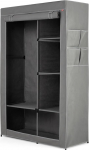 Rayen - Wardrobe with Shelves, 105 x 161 x 45 cm, Grey, with Zip, Breathable, Easy Assembly, Metal Frame