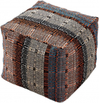 MOCOFO 45cm Cotton Linen Square or Round Brown Abstract Pattern Washable Storage (Square)