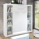 Highboard kapp High-Gloss White 2 ust 2 sahtlit LED valgustus B x K x S 141 x 139 x 37 cm