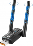 2-in-1: WLAN6 ja 5.4 Bluetooth adapter PC lauaarvutile 2.4 GHz / 5.8 GHz sagedusala WiFi Dongle High Gain Dual Band 5dBi antenniga traadita v&otilde;rguadapter &uuml;hildub Windows 10/7/8/8/8.1/XP/Vista s&uuml;steemiga.