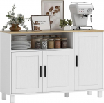 HOMCOM k&uuml;ljepaneel hoium&ouml;&ouml;bel 3 uksega, pehmendusega sulgemismehhanismiga, avatud sektsioon ja reguleeritavad riiulid, kaasaegse stiiliga k&uuml;ljepaneel s&ouml;&ouml;gituppa, k&ouml;&ouml;ki ja elutuppa, 110 x 33 x