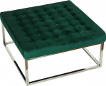 Cortesi Home Caroline Tufted Ottoman 36" Square Emerald Velvet