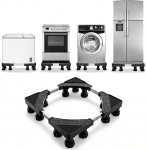 DEWEL 12 jalga k&uuml;lmkapi alus, pjedestaal pesumasinale ja kuivati, alusraam pesumasinale, kandev&otilde;ime 500 kg, sobib k&uuml;lmikutele, pesumasinatele, laius: 46-60 cm/k&otilde;rgus 9 cm-13 cm (must)