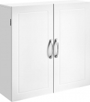 VASAGLE Vannitoa seinakapp, Vannitoa seinakapp, 30 x 60 x 60 cm, Meditsiinikapp reguleeritavate riiulitega, pilvivalge BBC321W01