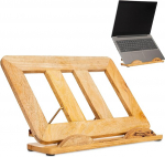 DnU Avenue Ergonoomiline puidust s&uuml;learvuti statiiv Tablet Riser | Online t&ouml;&ouml; | Online kursused | Plastivaba | Looduslik viimistlus | Disain ja k&auml;sit&ouml;&ouml; Indias (Suur - Mango Wood)