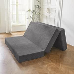 MAXYOYO Kokkupandav Corduroy madrats, Kolmekordne p&otilde;randapadi paksult pestava kattega, ruumi s&auml;&auml;stev k&uuml;lalistele (antratsiit, &uuml;hekohaline 15 cm)