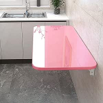 An der Wand montierter Klappschreibtisch f&uuml;r kleine R&auml;ume. Klapptisch, schwebender Schreibtisch. Platzsparender, an der Wand montierter Schreibtisch mit herunterklappbarer Tischplatte. Ideaalne