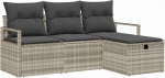 4-teiliges Garten Sofa Set mit Kissen Hellgrau Poly Rattan Gartenlounge Model3360483