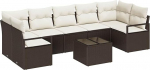 Rantry Model3354967 8-osaline aia diivan komplekt koos padjaga Brown Poly Rattan Garden Lounge