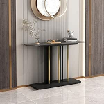 Schmaler Konsolentisch f&uuml;r Eingangsbereich und Flur - Stilvoller schwarzer Sofatisch f&uuml;r Wohnzimmer und Foyer, einfache Montage, 39,5 x 12 Zoll, perfekt f&uuml;r kleine R&auml;ume und hinter der Couch