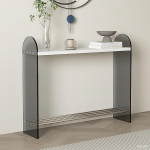 Kitsas konsoollaud puidust plaadiga ja akr&uuml;&uuml;ljalgadega, koridoririiul, kitsas kapp koridoris, roostevabast terasest riiuliga elutuppa ja esikusse (Hall, 100 x 30 x 90 cm / 39