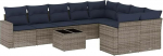 Garten-Sofagarnitur Ecksofa & Mittelsofa Set - PE-Rattan Grau - 62x62x69 cm - f&uuml;r Terrasse und Innenhof Model3219441