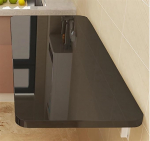 Klappbarer Computertisch, Wandmontierter Esstisch, Wandmontage, Computertisch, K&uuml;chentisch f&uuml;r Arbeitszimmer und Esszimmer (Schwarz, 50 cm)