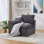 Corduroy tugitool, elutoa tugitool, &uuml;hekohaline eemaldatava kattega, kaasaegne diivan P&otilde;hjamaade stiilis, mugav ja pehme, sisaldab padja, ei vaja kokkupanekut (1, Hall, 101 x 102,5 x 84).