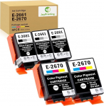 JoyPrinting tindikassetid T2661 T2670 &Uuml;hilduvad Epson Workforce WF-100W WF-110W / WF 100 110W (2 x must, 9 ml, 3 x v&auml;rviline, 11 ml)