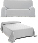 BEAUTEX voodipesu - elutoa tekk puuvillast, praktiline voodipesu diivanipesuna v&otilde;i diivanipesuna - voodipesu - kvaliteetne voodipesu halli v&auml;rvi, 180 x 260 cm.