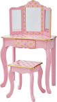 Teamson Kids TD-11670L Gisele Childrens Girls Dressing Table Set, Pink/Rose Gold