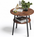 stardis &Uuml;mmargune k&uuml;ljelaud Tugev metallraam / puit L&auml;bim&otilde;&otilde;t 52 x K 54 cm 2 riiulit &Ouml;&ouml;laud Kohvilaud elutuppa magamistuppa P&auml;hklipuu v&auml;limus