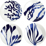 Royal Doulton 1815 Pacific 9,4-tollised segamustrilised taldrikud, sinine, 4 taldriku komplekt.