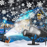 Lumehelbe j&otilde;uluprojektori tuled v&auml;ljas 2025 Parandatud kolmekordne lumehelbe projektor d&uuml;naamilise LED lumesaju projektoriga j&otilde;ulukaunistuseks