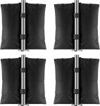 Vencier 4 Pack Weight Bags for Secure Outdoor Anchoring - Versatile Sandbags with Two Velcro Pockets for Canopies, Gazebos and Patio Furniture (Black)