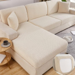 VEAI Sofa Seat Cushion Cover, Stretch Seat Cushion Protector, Elastic Cushion Covers, Cover for Sofa Seat Cushion, Non-Slip (Colour : S, Size : L Shape)