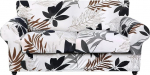 SearchI Stretch Sofa Cover Printed Floral 3 Pieces Two Seater Slipcover with 2 Separate Pillow Cases,Washable Furniture Protector for Living Room (Loveseat, Maple Leaf Pattern)