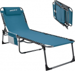 WEJOY Camping Lounger, p&auml;ikesevoodi k&uuml;ljetasku ja padjaga, kaasaskantav ja kerge, kolmjalgne lamamistool, kuni 120 kg, 190 x 59 x 34/37 cm, &otilde;ue / reisile / aeda