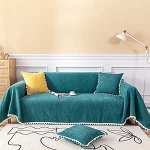 HANDONTIME Teal Chenille diivanikate 3 padja jaoks, Boho Futon diivanikate kasside lastele Farmhouse dekoratiivsed 71 x 13,4 tolli