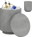 HOMCOM Cool Bar k&uuml;ljelaud eemaldatava lauaplaadiga, 10 L, jookide jahuti, bistro laud, v&auml;ike terrassilaud peole, telkimiseks, helehall