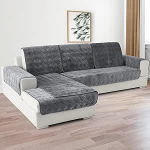 Deep Dream Sectional Velvet Diivan Covers, m&ouml;&ouml;bli kaitsja, libisemisvastased diivanikatted koertele, kassidele, lastele, 28 x 80 tolli, tumehall (m&uuml;&uuml;akse &uuml;he t&uuml;ki kohta / mitte k&otilde;ik komplektid)