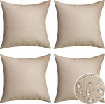 Home Brilliant Outdooer padjakatted komplekt 4 heledast linasest riidest