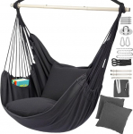 Ripptool r&otilde;dule ja aeda, ripptool koos 2 padjaga ja paigaldustarvikutega, raamita ripptool, sise- ja v&auml;listingimustes, l&otilde;&otilde;gastumiseks, lugemiseks, hall