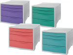 Esselte sahtlikomplekt, 4-osaline lauaorganisaator, toimikute ja kirjatarvete hoiukastid koju/kontorisse, lauaorganisaator, Colour'Breeze seeria, mitu v&auml;rvi, 626286, mitmev&auml;rviline, v&auml;ike, sortiment