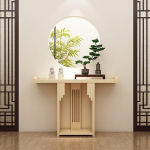 Neuer chinesischer Eingangs-Konsolentisch aus Massivholz, Zen-inspirierter Altar-Tisch f&uuml;r die Diele mit Ablage, moderner Langer Vintage-Sofatisch f&uuml;r das Wohnzimmer(Wood,100cm/39.4in)