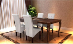 Lamamistool antiikne simili cuir blanc (lot de 4)