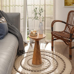 COZAYH V&auml;ike pjedestaaliga k&uuml;ljelaud &Uuml;mmargune talumajapidamise Martini laud Puidust taimede stend Rustiline joogilaud v&auml;ikestesse ruumidesse elutuppa P&auml;hkelpuu