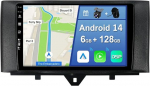 YUNTX [6GB + 128GB] Android 14 autoraadio Benz Smart Fortwo (2011-2015)-[Integreeritud CarPlay/Android Auto/DSP/GPS]-9-tolline IPS puuteekraan CAM+MIC-DAB/peegel Link/Bluetooth 5.0/AHD/360 kaamera