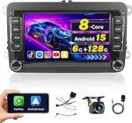 [8Core 6G + 128G] Inefala Android 15 autoraadio VW Golf Passat Tiguan Polo Caddy Touran Seat traadita CarPlay Android autoga, 7-tolline raadioauto koos GPS WiFi DSP BT RDS/FM SWC Mic tagurduskaameraga