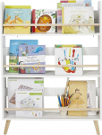 Vertbaudet Narrow Children's Room Bookcase "Confetti" White/Natural One Size
