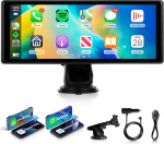 Rimoody juhtmevaba Carplay kaasaskantav autoraadio Android Car Airplay Android Cast, 10,26-tolline 2,5D puuteekraaniga autoraadio Bluetooth/FM saatjaga/GPS/TF/AUX/EQ/You-Tube/k&otilde;nejuhtimisega