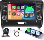Hodozzy 4G + 64GB autoraadio Audi TT 2006-2014 juhtmevaba Carplay Android autole, 7-tolline puutetundlik Android 2 DIN raadioekraan Audi TT-le koos GPS-navigatsiooniga Bluetooth WiFi DSP FM RDS tagurdamisega