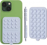 OCTOBUDDY Double - kahepoolne silikoonist iminappide hoidik mobiiltelefonile - k&auml;edeta iminappide hoidik selfie'de ja videote tegemiseks - &uuml;hildub iPhone'i ja Androidiga - 2,6" x 3,9", helesinine v&auml;rvus