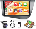 8 s&uuml;damikud 6+128G Android autoradio SEAT Le&oacute;n MK2 2005-2012 (vasakpoolne juhtimine) traadita Carplay 9-tolline Android autode peeglilink Bluetooth FM/RDS/EQ/DSP WiFi GPS navigatsioon roolijuhtimispuldiga